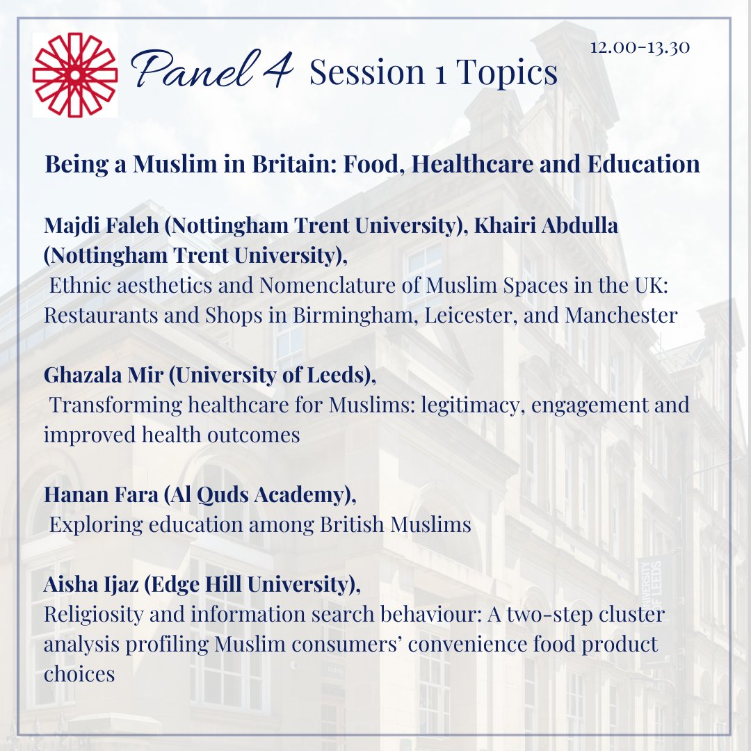 Session 1 Panel 4 Majdi Faleh and Khairi Abdulla of @NottmTrentUni @ghazala_mir @UniversityLeeds Hanan Fara of @alqudsacademy Aisha Ijaz @edgehill