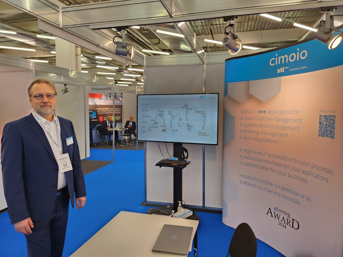 Seit heute 8 Uhr steht unser Team auf der #ATWEU - der Aerospace Tech Week 2024 in Halle 4, Stand 502 des MOC Event Center in München bereit, um dem Fachpublikum unser #LMS #cimoio vorzustellen.