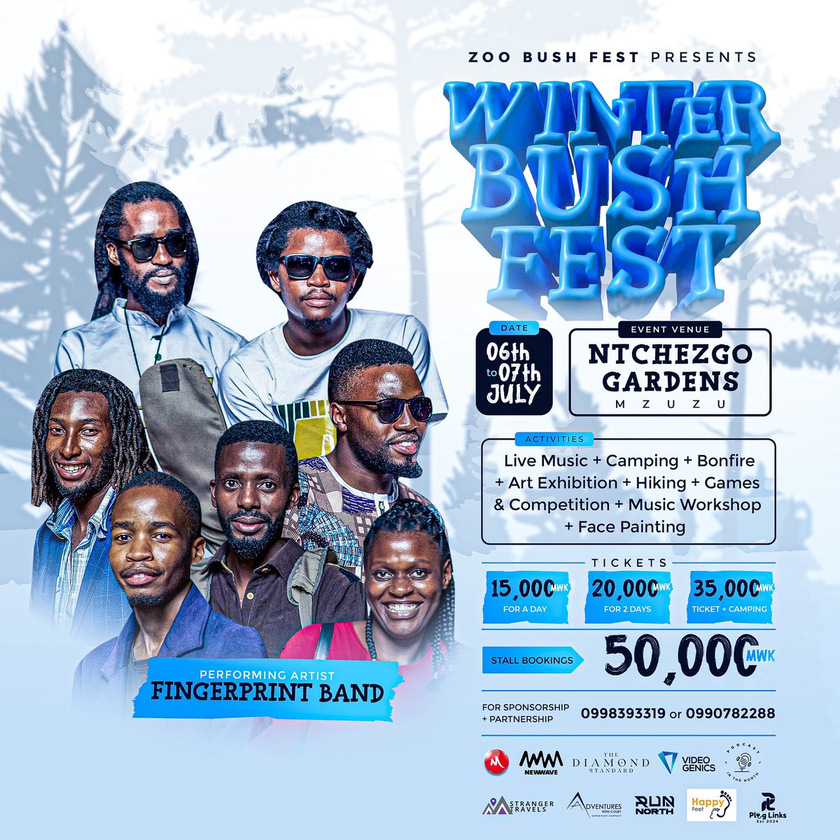ZooBushFest2024's tweet photo. One of the best Live Band, "The Fingerprint Band" will be performing at this year's Winter Bush Fest. Tickets available from 1st May. 

#2024Edition 
#WinterBushFest https://t.co/SMiIOxcxJ8