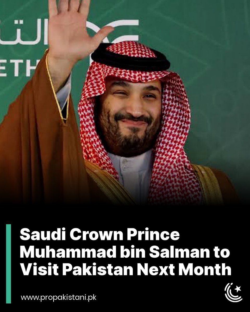 The Crown Prince, who also serves as the Prime Minister of the Kingdom, will be coming to Pakistan at the invitation of Prime Minister Shehbaz Sharif. Read More: propakistani.pk/2024/04/17/sau… #MBS #MuhammadBinSalman #SaudiArabia #SaudiCrownPrince #Pakistan