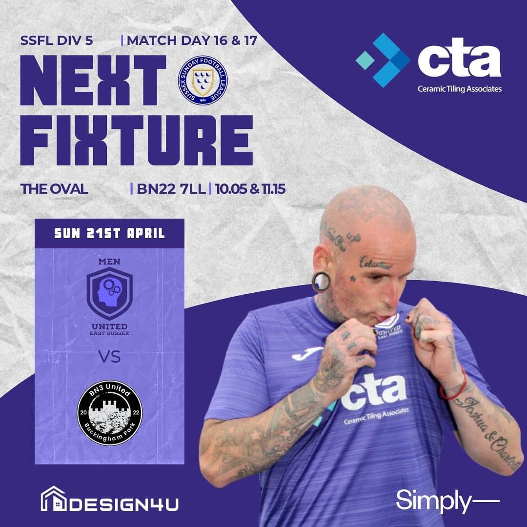 After a historic weekend, we are back in league action this Sunday with a double header against BN3 United 🤝⚽️

Returning to our home pitch at The Oval, we kick off at 10.05am and then again at 11.15am.💜🤍 
#ssfl #smashthestigma #sundayleague
