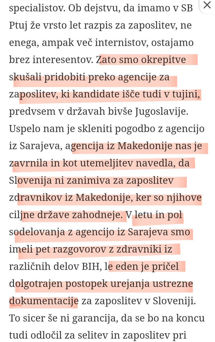 Obljube @MinZdravje o prihodu tujih zdravnikov so farsa. Trenutno nismo zanimivi za nikogar. Delovni pogoji so boljši celo na Hrvaškem. Število prihodov je kaplja v morje glede na potrebe. Realnost o novačenju tujih zdravnikov: demokracija.si/prejeli-smo/pr…