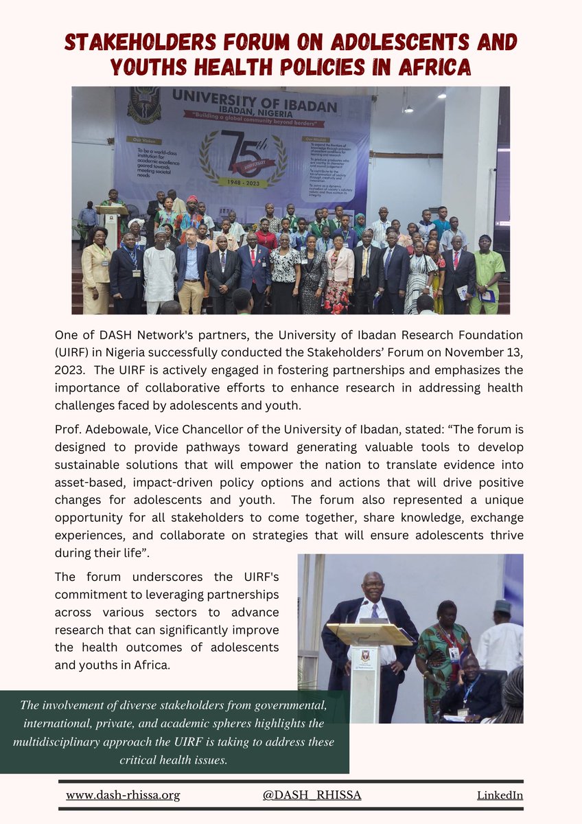 DASH_RHISSA's tweet photo. 📣The DASH project aims to improve adolescent health in the areas of nutrition and physical activity, mental health and violence, and sexual and reproductive health in sub-Saharan Africa. Read more about our latest activities in this newsletter. 📰 👏 https://t.co/spn3bd95t4