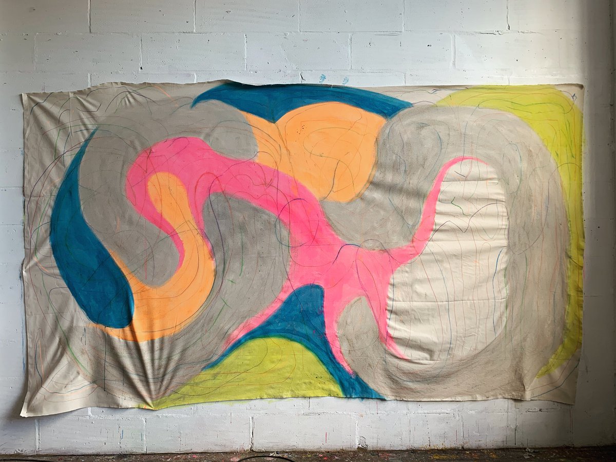 judith_walker1's tweet photo. Continuing to work on large #canvas slowly evolving on my #studio wall with #pastel and #acrylic with #sand influenced by the #human #gut #microbiome #pink #comtemporaryart #artist #red #blue #orange #ibd #ibs #green #violet #silver #flouresent #abstract @BowelResearch https://t.co/KiRVZP32qW