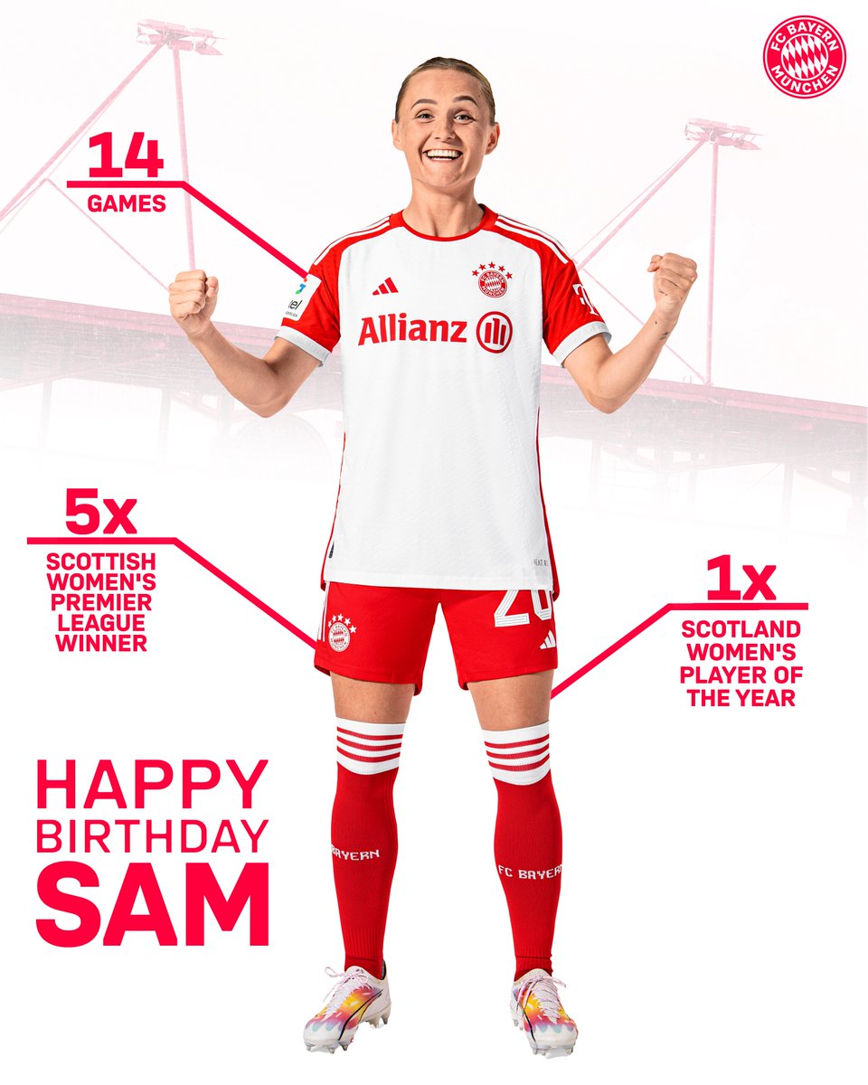 🎶 𝙃𝙖𝙥𝙥𝙮 𝘽𝙞𝙧𝙩𝙝𝙙𝙖𝙮 𝙩𝙤 𝙮𝙤𝙪 🎶 Lass dich feiern, Sam #Kerr! 🎂🥰 #FCBayern #MiaSanMia #HBD