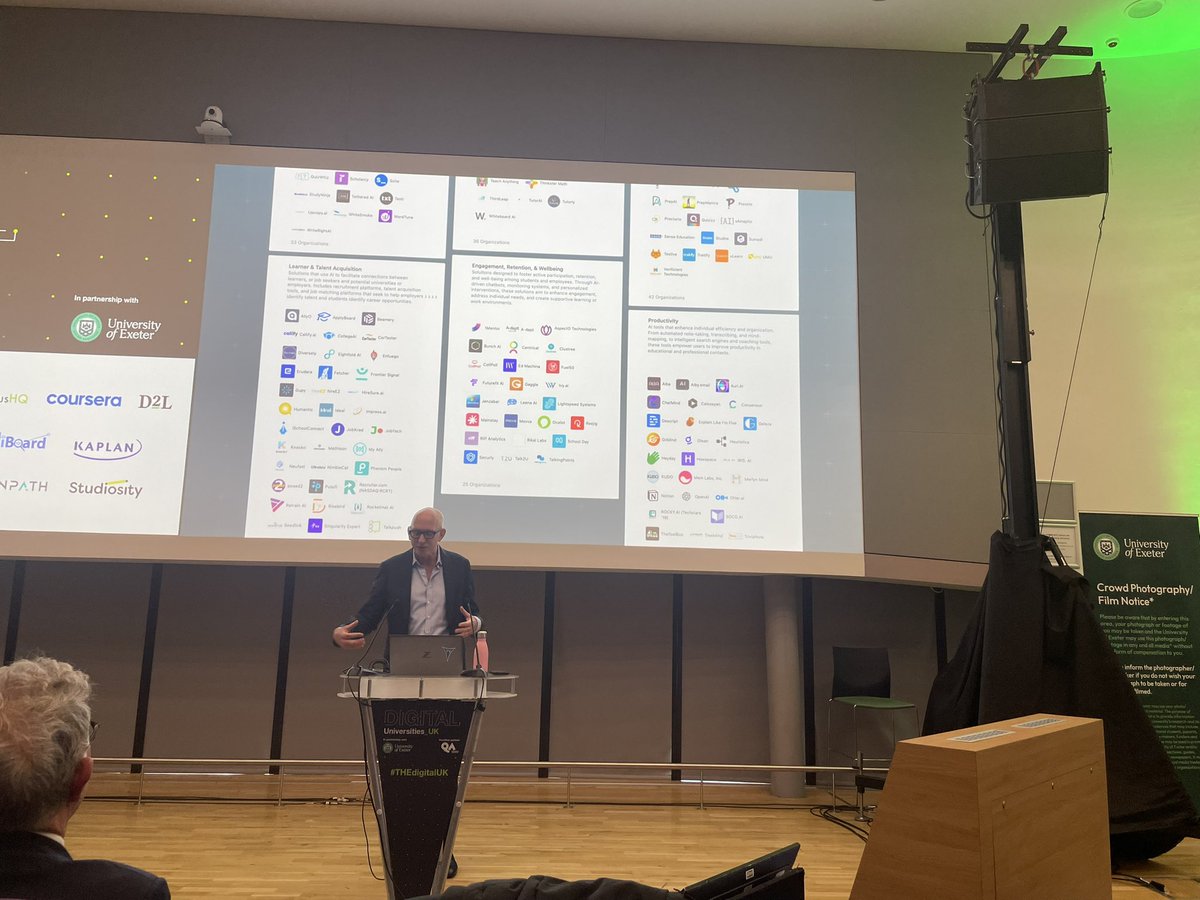 .@urbangenie speaking at #THEdigitalUK. With a huge array of companies marshalling the latest technology advances, he asks: “How do you work out which of these tools are actually worthy of consideration in helping to improve student outcomes and which are just digital snake oil?”