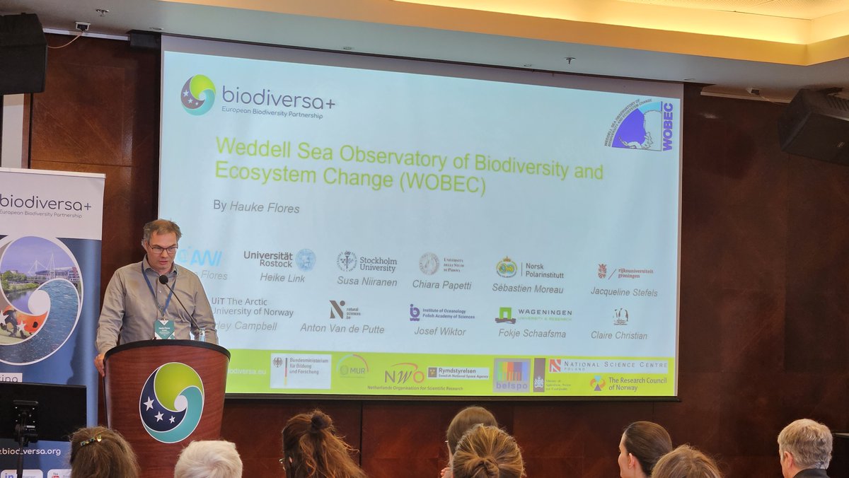 BiodiversaPlus's tweet photo. #WOBEC aims to track the ecological impact of rapid Antarctic Ocean changes in the Eastern Weddell Sea. With stakeholders, they'll design an advanced sampling framework for long-term monitoring and make both historical and new data easily accessible. #BiodivMonTallinn https://t.co/WQ3uLUgmP6
