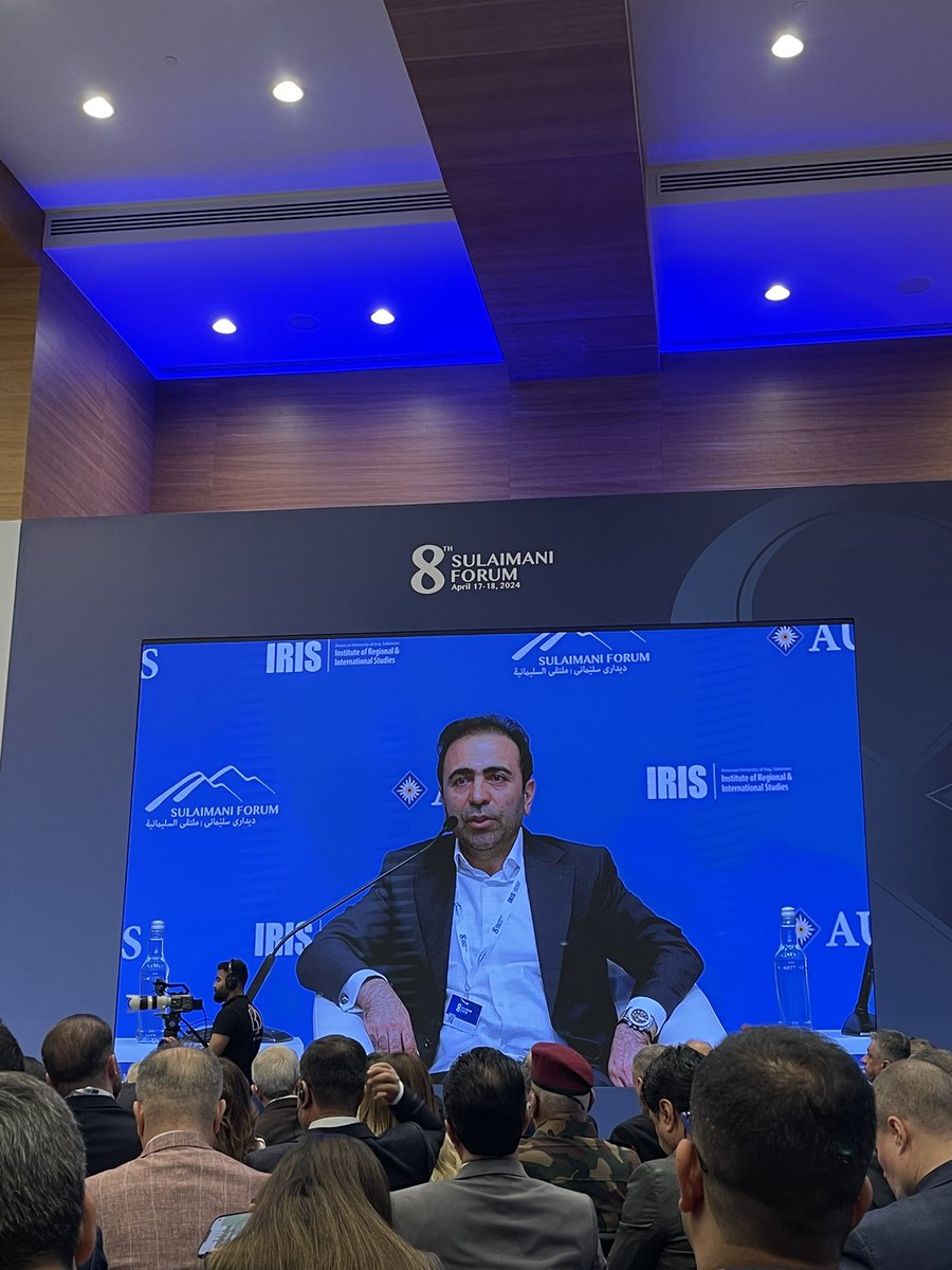 The irony of Khalil Shirgholami saying that the most pressing issue in the Middle East is Palestinians being denied rights and statehood by an occupying force as well as describing Iran as a best friend of Iraq and the Region, at a forum in Kurdistan. #SuliForum2024