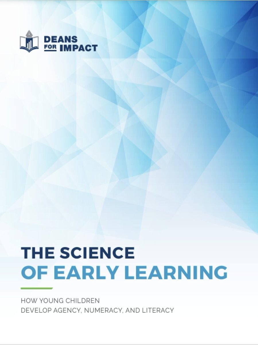 THE SCIENCE OF EARLY LEARNING This is another piece of gold from @deansforimpact. It summarises existing research related to how young children (0-8yrs) develop skills across 3 domains: agency, literacy, & numeracy. Check it out 👇 deansforimpact.org/tools-and-reso…