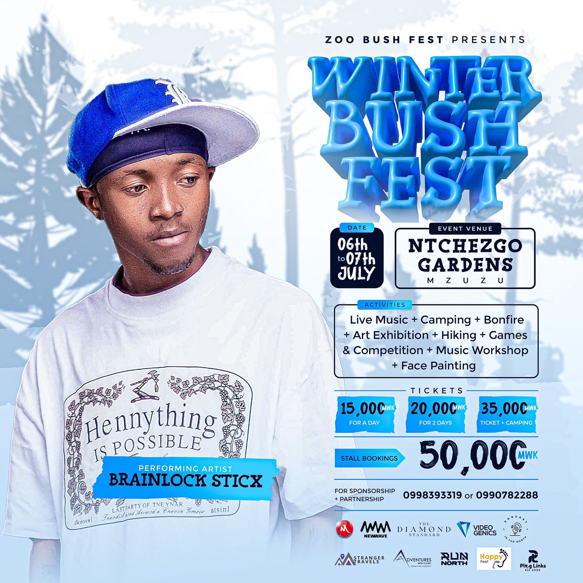 ZooBushFest2024's tweet photo. https://t.co/3mOQ2HTCdQ'le ayambe kulowa mtika, joining us is afro-trap artist Brainlock Sticx. More amazing acts will be joining the lineup. Tickets available from 1st May

#2024Edition 
#WinterBushFest https://t.co/YITEFXFmPo