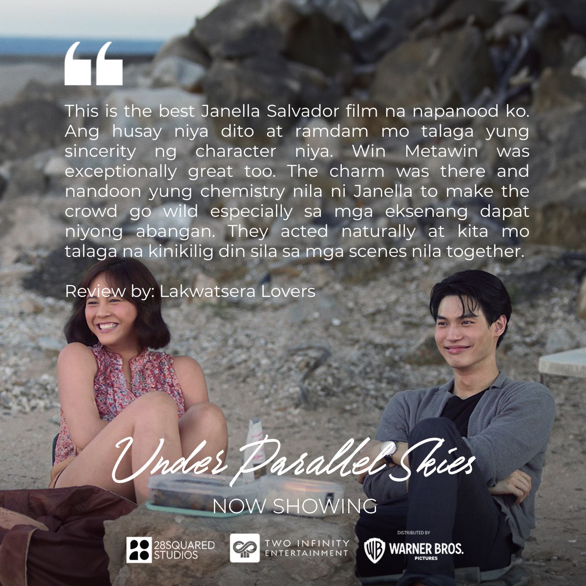 MOVIE REVIEW: They acted naturally at kita mo talaga na kinilig din sila sa mga scenes nila together. Starring Win Metawin and Janella Salvador & directed by Sigrid Bernardo, #UnderParallelSkies is now showing in more than 150 cinemas nationwide! #UPSNowShowing #WinElla