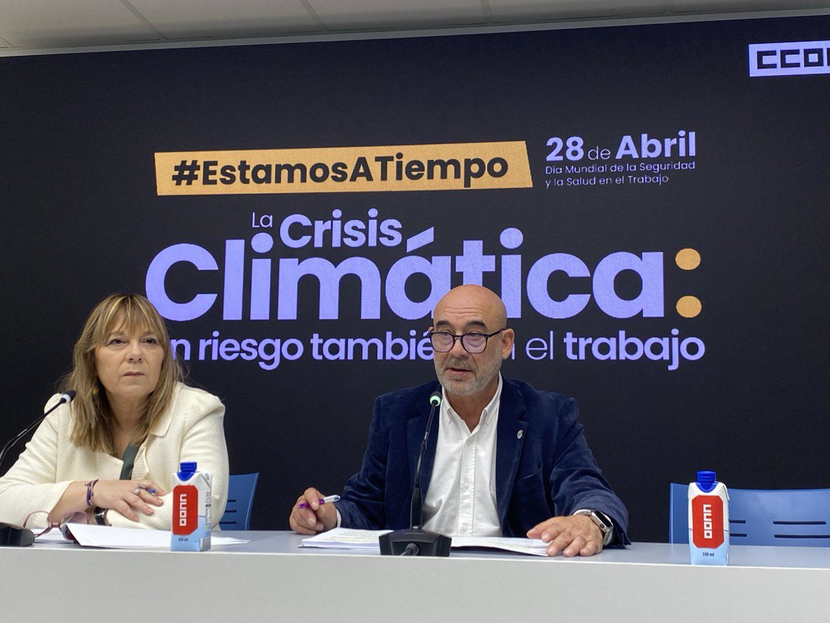 #EstamosATiempo #28deAbril Rueda de prensa @msanzlubeiro @SaludLab_CCOO La crisis climática, un riesgo también en el trabajo En directo en: youtube.com/watch?v=T5Q4Le…