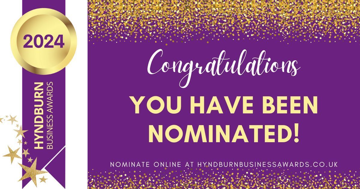 More awards news today! We're thrilled to have been nominated for the #HyndburnBusinessAwards 🥳