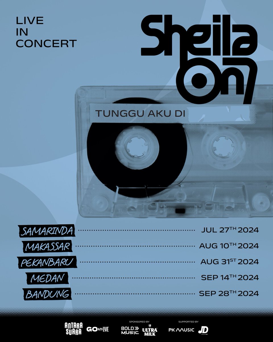 antarasuara's tweet photo. P INFO! Confirmed nih, SAMARINDA, MAKASSAR, PEKANBARU, MEDAN, dan BANDUNG akan jadi tempat labuhan Konser Sheila on 7 #TungguAkuDi ✨✨✨ https://t.co/mTxhc5gswy