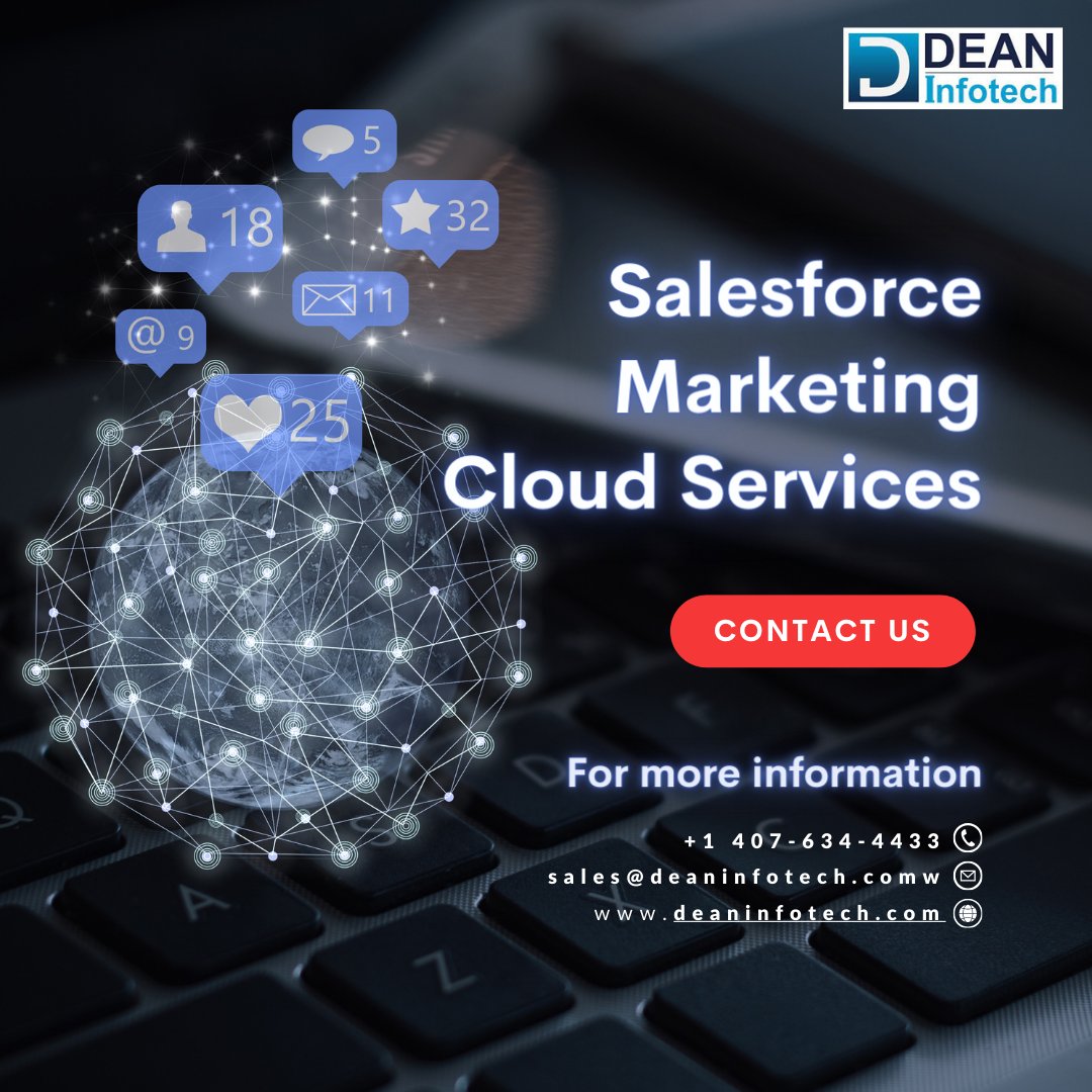 Need top-notch #salesforcemarketingcloud services? Dean Infotech delivers! Automate your campaigns, personalize journeys, and boost ROI. 👉deaninfotech.com/salesforce/mar… #marketingautomation #pardot