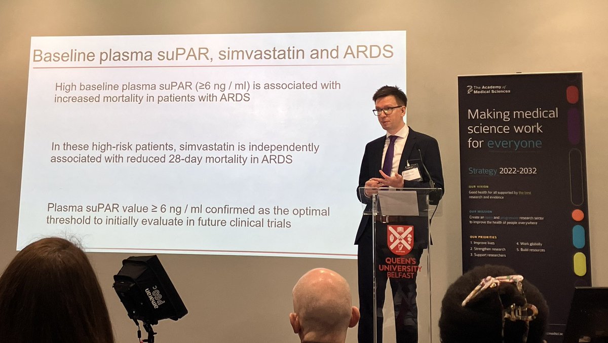 @_aboyle presenting his work on suPAR, simvastatin and ARDS 

#catac24 @acmedsci 
@EllenPauley @dfmcauley