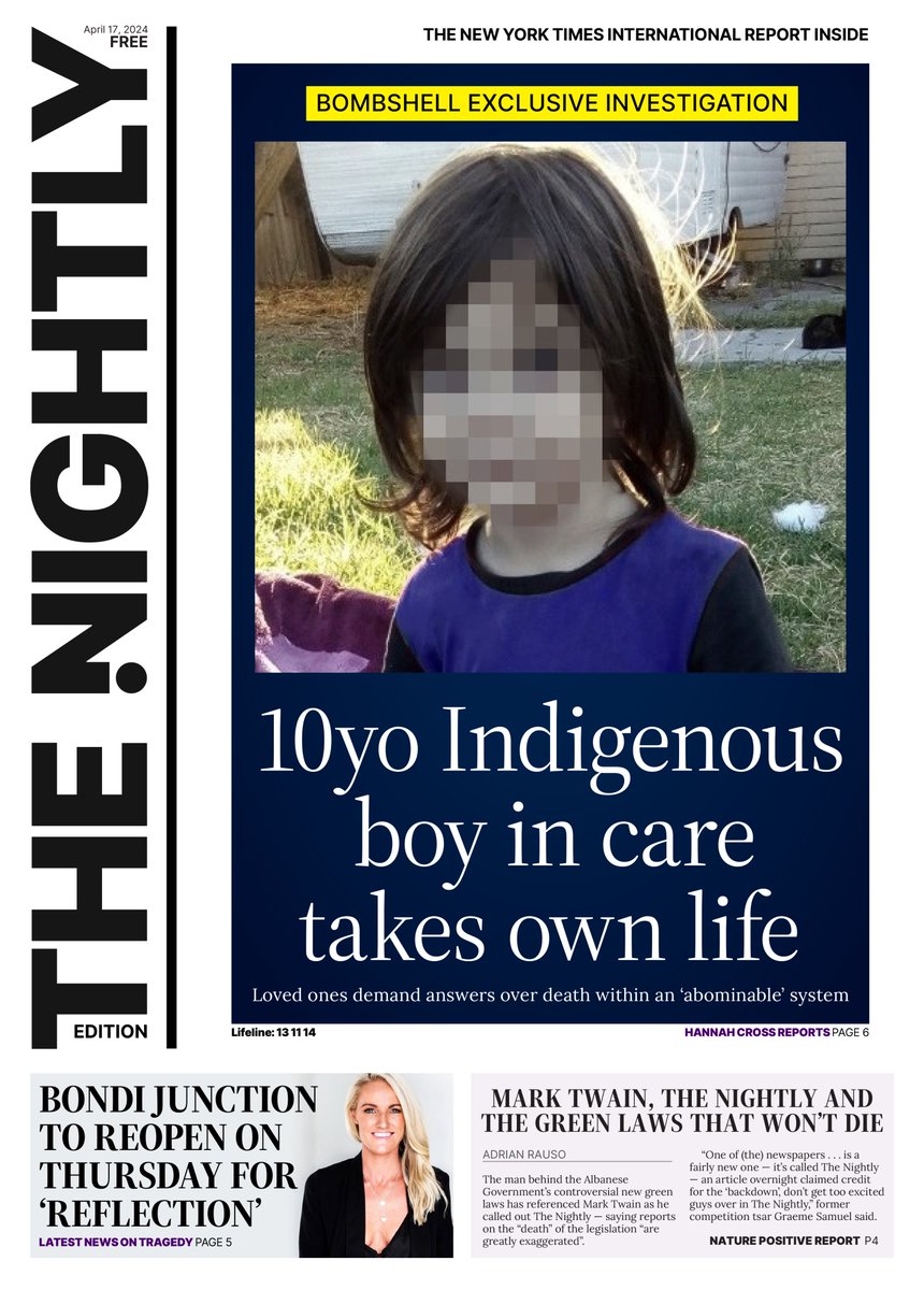 The front page of tonight's @thenightlyau with a very, very important story. Read the edition in full for FREE here: thenightly.com.au/editions/2024-…