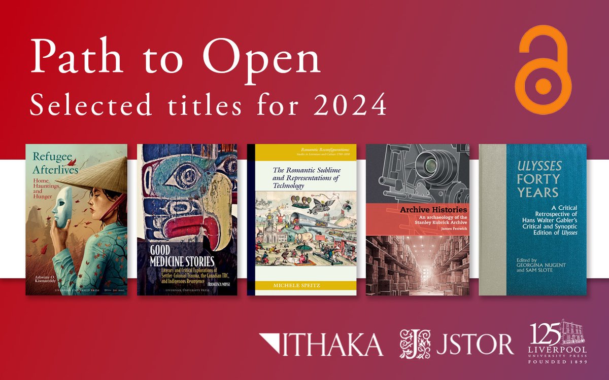 We are delighted that LUP will have 25 monographs published #OA through @JSTOR Path to Open for 2024, including the following titles by @hann_louisa, @JamesFenwick87, @speitz_O_life, @DrAshwinyOK, @georginanugent_ & @sbslote. Browse the full list here: bit.ly/P2O