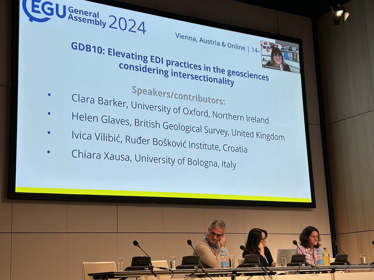 On now in room E1 #EGU2024 . Elevating EDI practices in the geosciences.