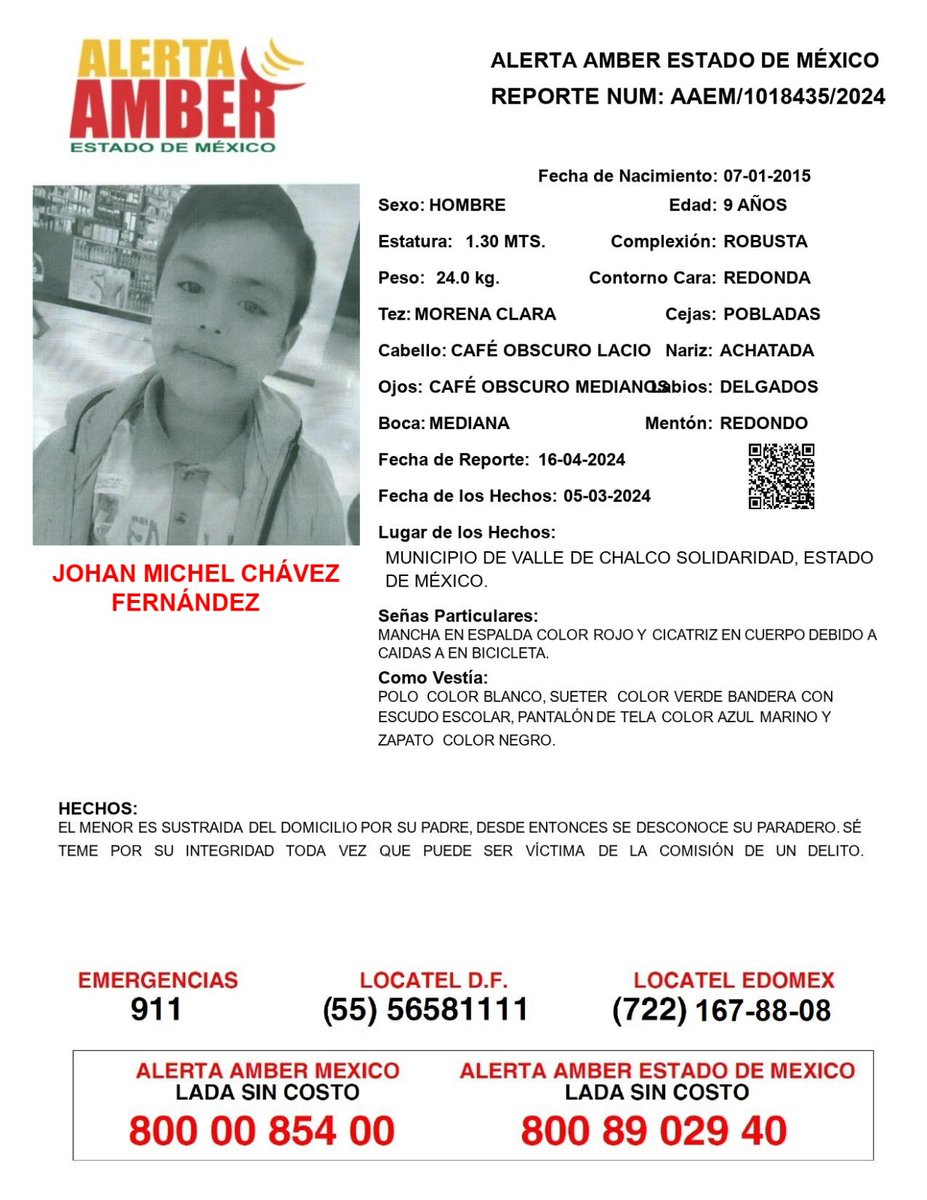 Tú apoyo es valioso, si tienes datos para dar con su localización comunícate al 800 890 29 40. @FiscaliaEdomex