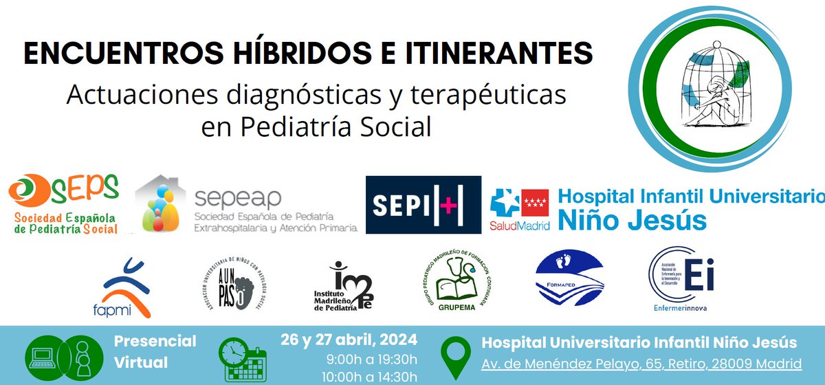 ➡️'Actuaciones diagnósticas y terapéuticas en Pediatría Social' 🎯Jornada de actualización sobre avances diagnósticos y terapéuticos de determinadas patologías y consultas que se presentan en #pediatría, #AtenciónPrimaria y especializada. 🗓️26 y 27 /04 docs.google.com/forms/d/e/1FAI…