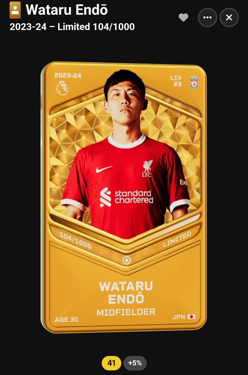 Sorare On A Budget (@sorareonabudget) on Twitter photo It's GIVEAWAY time!
Thanks to <a href="/WALiverpoolFans/">We Are Liverpool Fans</a>, I have a Wataru Endō card to give away!
To enter :
• Like, Follow & Retweet
• Follow <a href="/WALiverpoolFans/">We Are Liverpool Fans</a>
Winner will be drawn on Sunday 21st April at 9pm! It's GIVEAWAY time!
Thanks to <a href="/WALiverpoolFans/">We Are Liverpool Fans</a>, I have a Wataru Endō card to give away!
To enter :
• Like, Follow & Retweet
• Follow <a href="/WALiverpoolFans/">We Are Liverpool Fans</a>
Winner will be drawn on Sunday 21st April at 9pm!