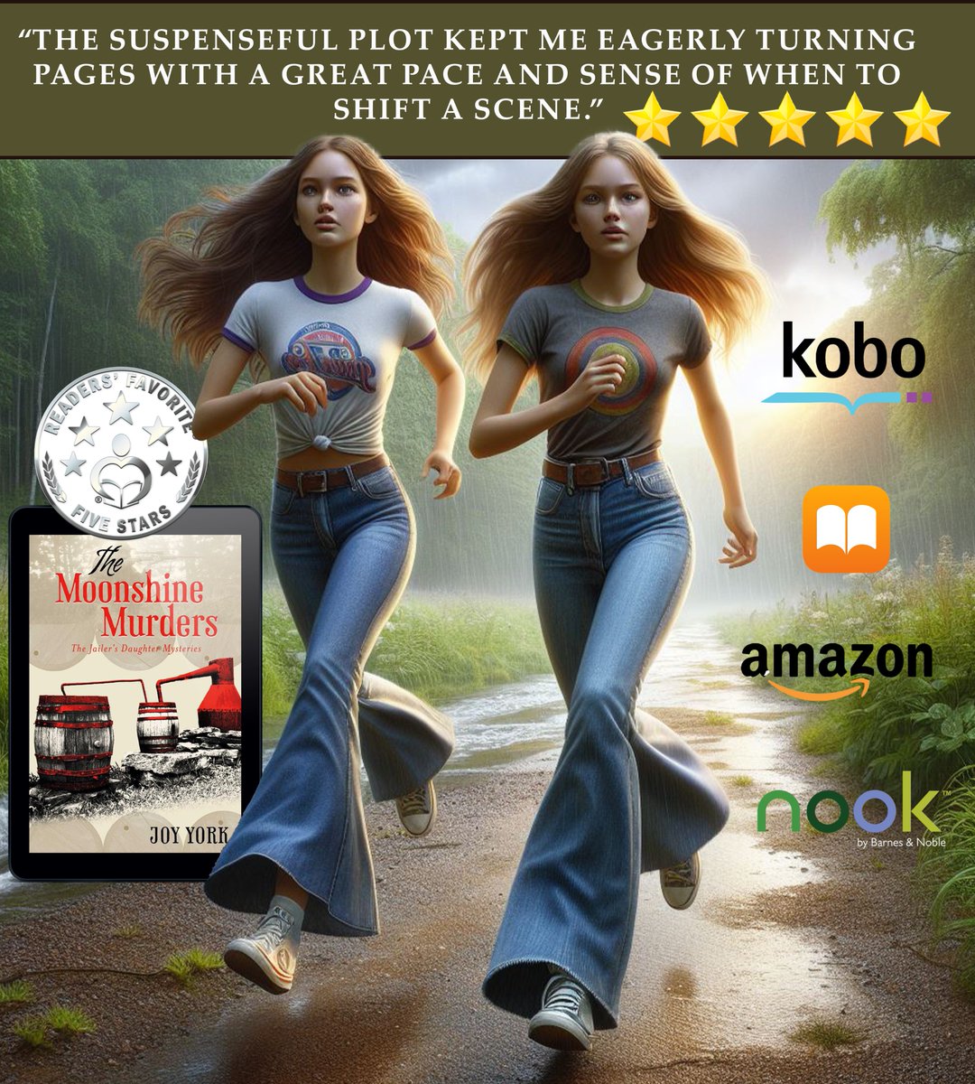 THE MOONSHINE MURDERS by @JoyYorkAuthor Discover the adventures of two amateur sleuth teens in 1970, seeking justice in a rural southern town. #Kindle #Paperback amazon.com/gp/aw/d/B0CTKQ #mystery #southernmystery #YA #historicalmystery #BooksWorthReading #suspense #MustRead