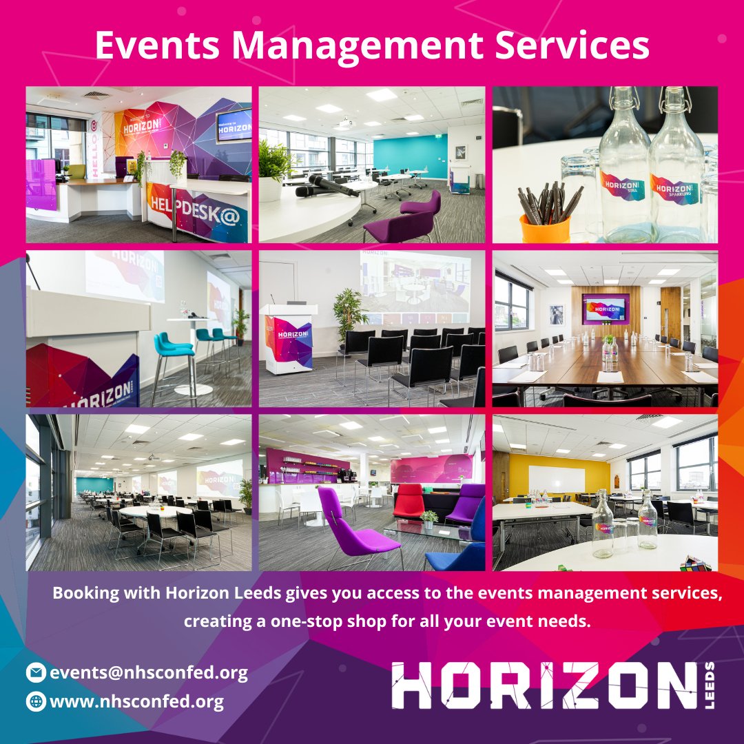 Booking with Horizon Leeds gives you access to the event services offered by the NHS Confederation events team, creating a one-stop shop for all your event needs. If you are looking to elevate your next event, then get in touch: bit.ly/49o0Lu7