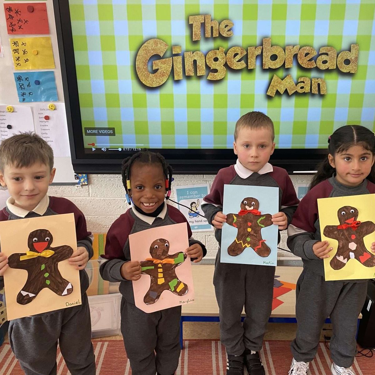 Artists in the making from Mrs Adderley's Junior Infants class in @PeterandPaulJNS after reading a classic fairytale, they made these wonderful gingerbread men afterwards. Great work everyone! 😃🎨