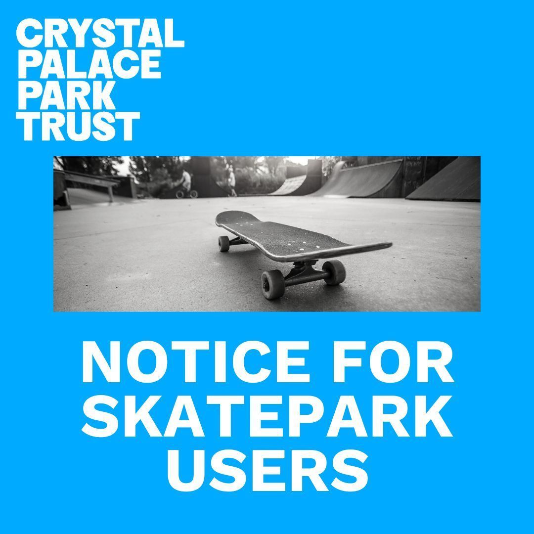 📢 Attention Skatepark users! 🛹 The Skatepark will be closed for essential maintenance for 2 weeks from Monday 22 April. The works include improved drainage. Thank you for your understanding. #skateboarding #sk8erlife #crystalpalaceskatepark @friendscrystalpalaceskatepark