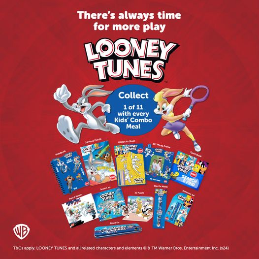 Ready, set, FUN! 📷📷📷 School's out and Wimpy's the place to be. Treat them to a Kids’ Combo Meal with a Looney Tunes collectable. 📷📷 wimpy.co.za/kids/looney-tu… Exclusive to @Wimpy SA #WeskusMall #Wimpy #LooneyTunes #Readysetfun #Funforthekids