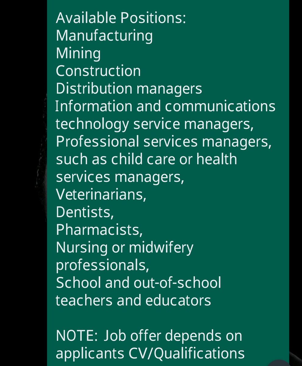 Good morning. Processing of Work Permits for jobs in Germany is still up and running. Please find below available positions. Duration is 60days. DM/WhatsApp +233504677084 for more info.