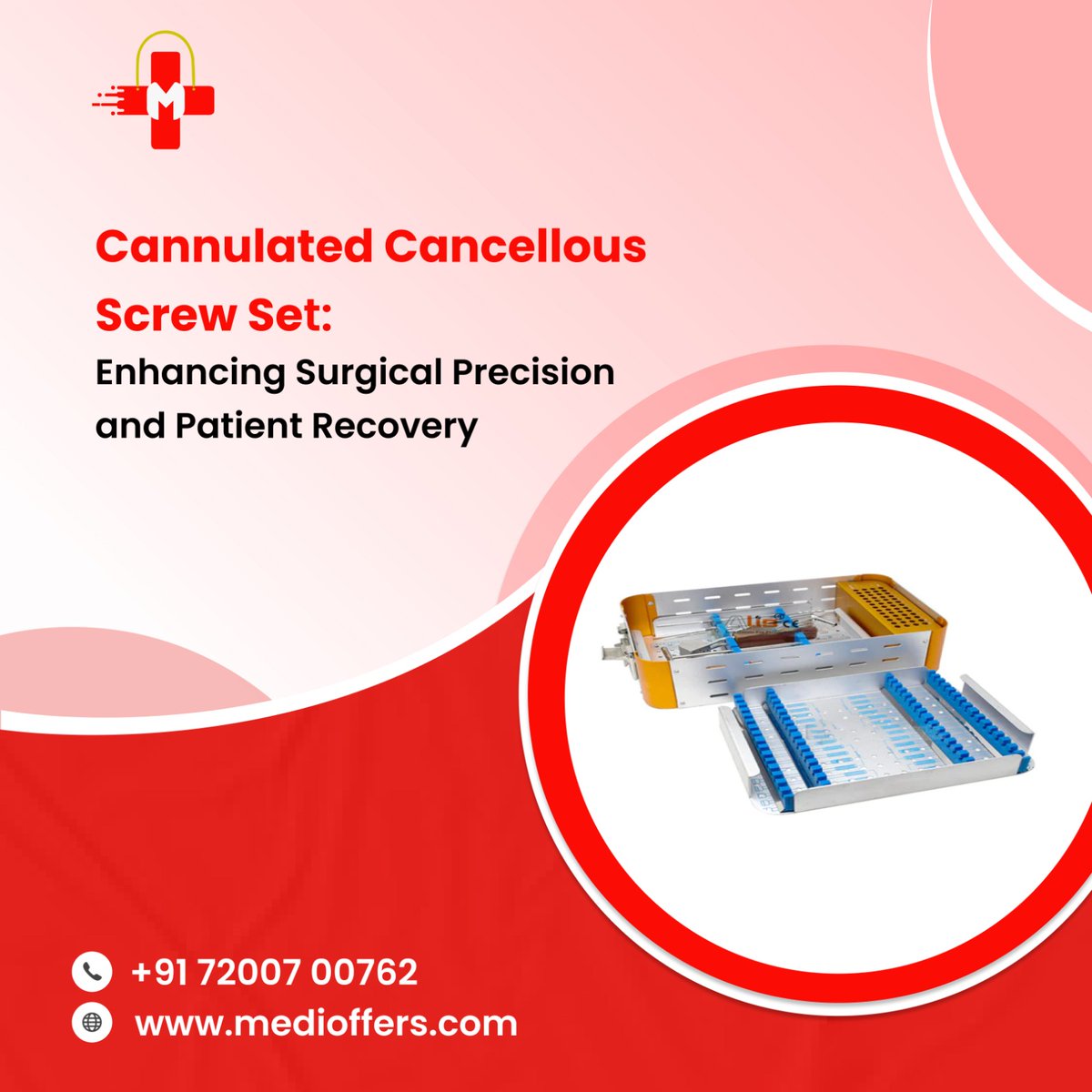 Unlock precision in surgery with our Cannulated Cancellous Screw Set. Contect us : medioffers.com #screwset #screws #labscrew #Medioffers #MedicalEquipment #QualityCare #DentalCare #Support