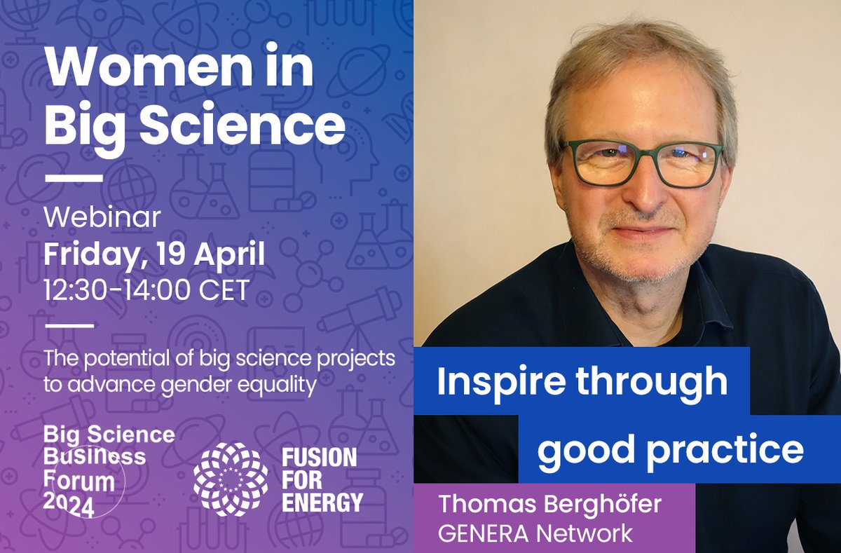 📢Women in Big Science 👩‍🔬🔭⚙️🔬⚖️ Webinar by @fusionforenergy🤝@BSBF2024 with @CERN @EuropeanXFE @ESO @IAC_Astrofisica @desynews 🗣️ Inspire with good practice! 🗓️Friday 19 April 🕰️12:30-14:00 CET 📷 ✍️Registration OPEN shorturl.at/ijvY9 #women #science