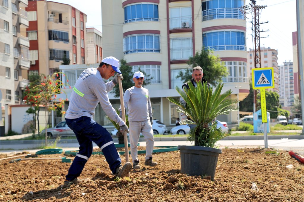 Daha yeşil bir Yüreğir için 🌿 Park Bahçeler peyzaj ekiplerimizin ilçemiz genelinde ağaçlandırma çalışmaları devam ediyor. 📍Serinevler Mahallesi