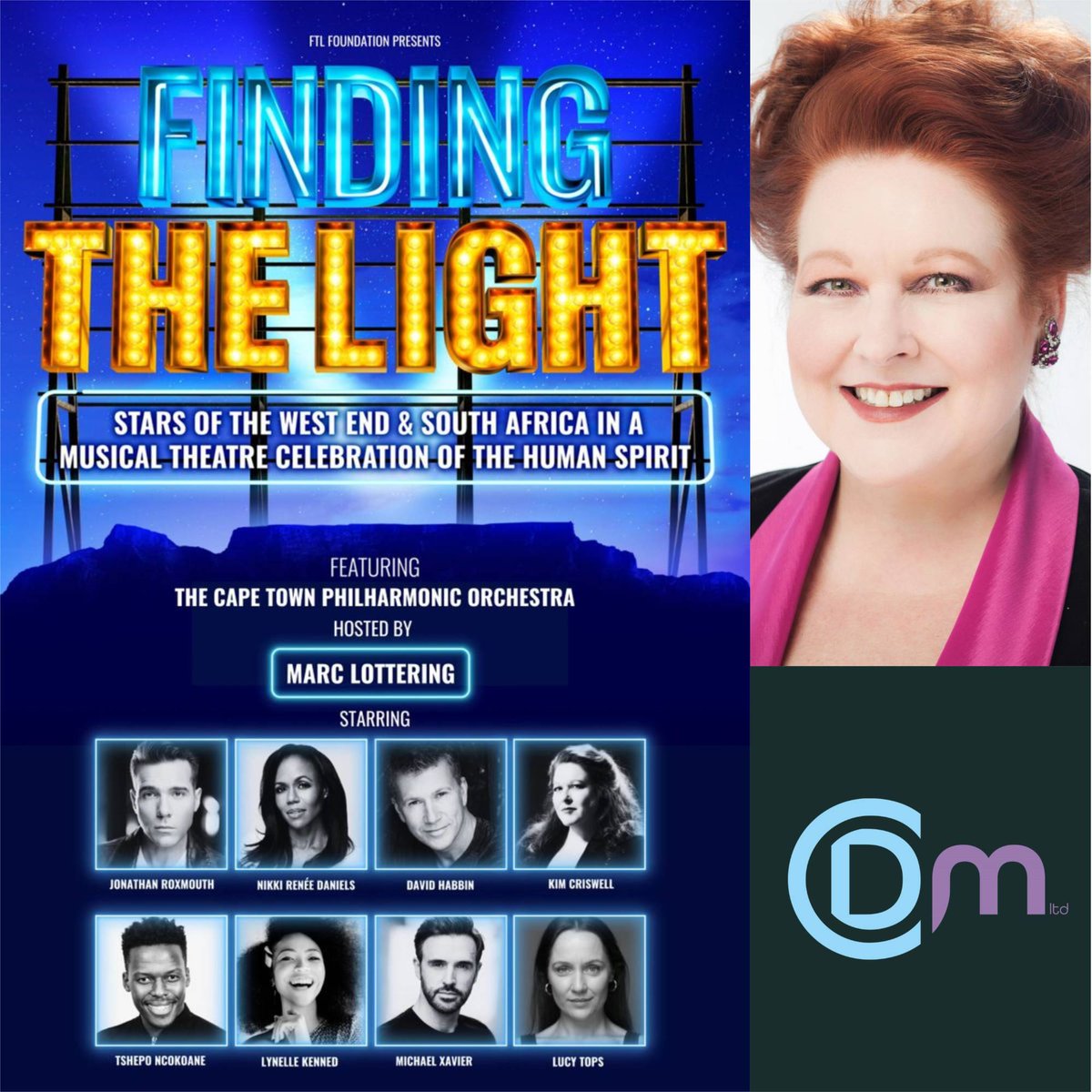 Break a leg to client KIM CRISWELL (@KimDCriswell) who opens today in Finding the Light at Artscape Opera House, South Africa. The production with the Cape Town Philharmonic Orchestra is in aid of The Kolisi Foundation & runs until 21 April. @ArtscapeTheatre @KolisiFdn