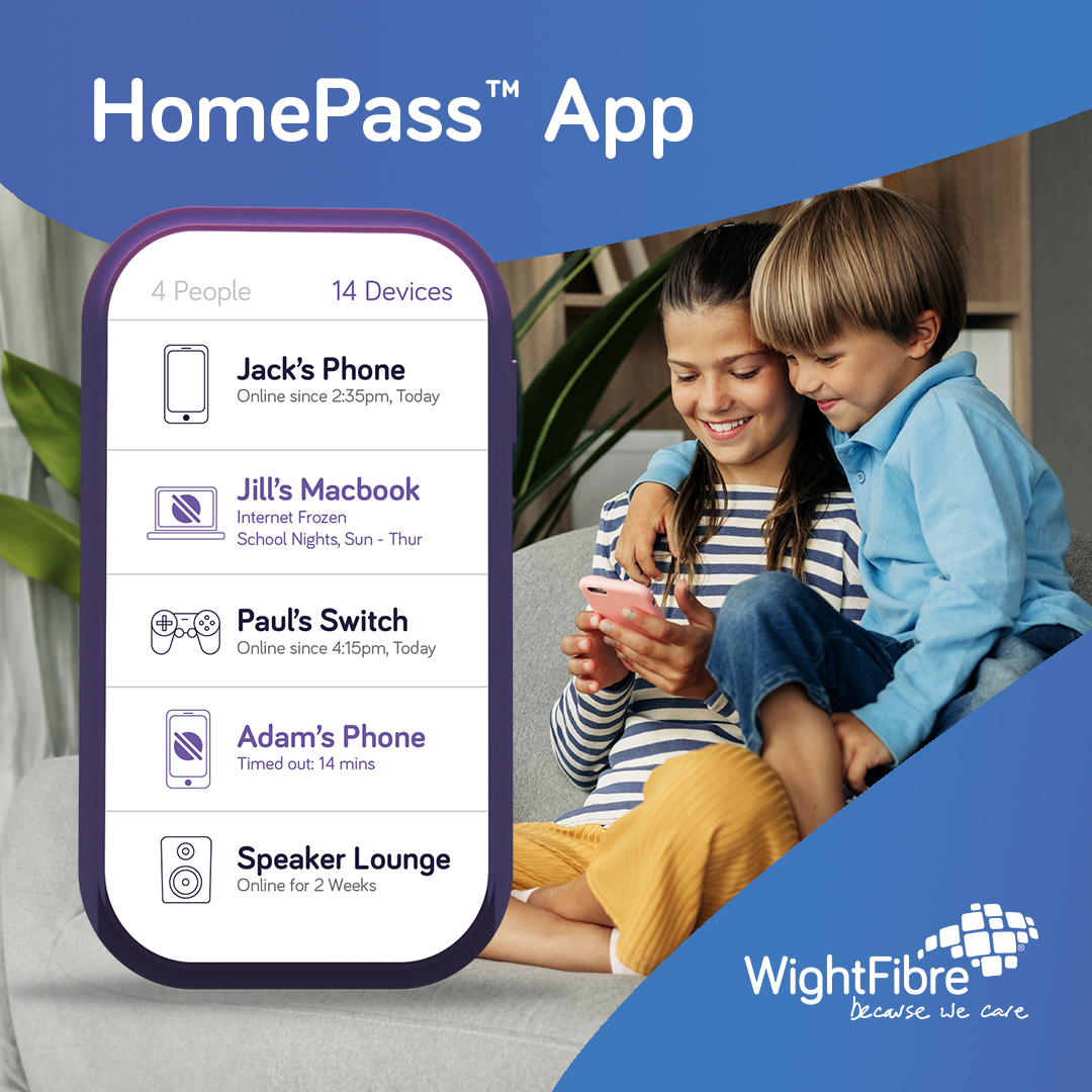Adapt, Control, Guard and Sense. The four main areas of the HomePass app to make the most out of your broadband. A free mobile app available to all WightFibre customers. Read more on the advantages of HomePass here: bit.ly/3UcKPpE #FullFibre #IsleOfWight #Broadband