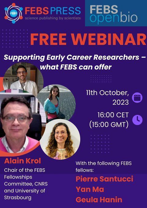 🫵In case you missed our webinar

🎯How can FEBS initiatives support Early Career Researchers?

🎦You can now watch it on-demand
🖥️buff.ly/3fIVBSx

#PhDChat #PhDForum #ECRchat #PostDocChat
@FEBS_JS @TerezaYan @PSantTB @Geula_Hanin