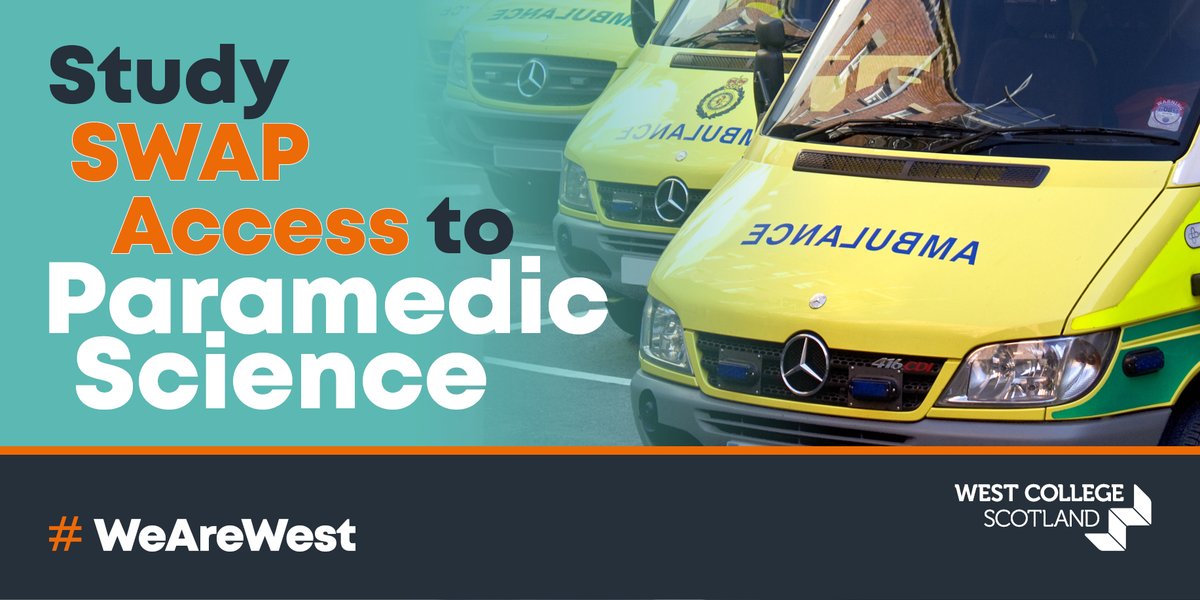 Interested in a career as a Paramedic? 🚑 SWAP Access to Paramedic Science & Healthcare Course starting this August!🩺 #WeAreWest Designed for adult returners, learn about care values, first aid, mental health, human development, biology and chemistry➡️ ow.ly/Sqqk50RaqNc.