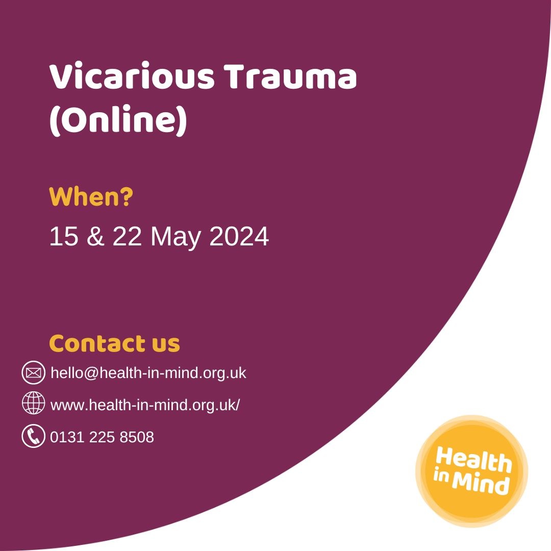 📢 Join our Vicarious Trauma training course! 🔸 Online Sessions: May 15 & 22, 2024 Designed for those working with individuals facing mental health challenges or trauma survivors. Learn more & book your spot👉 lght.ly/g8bigi