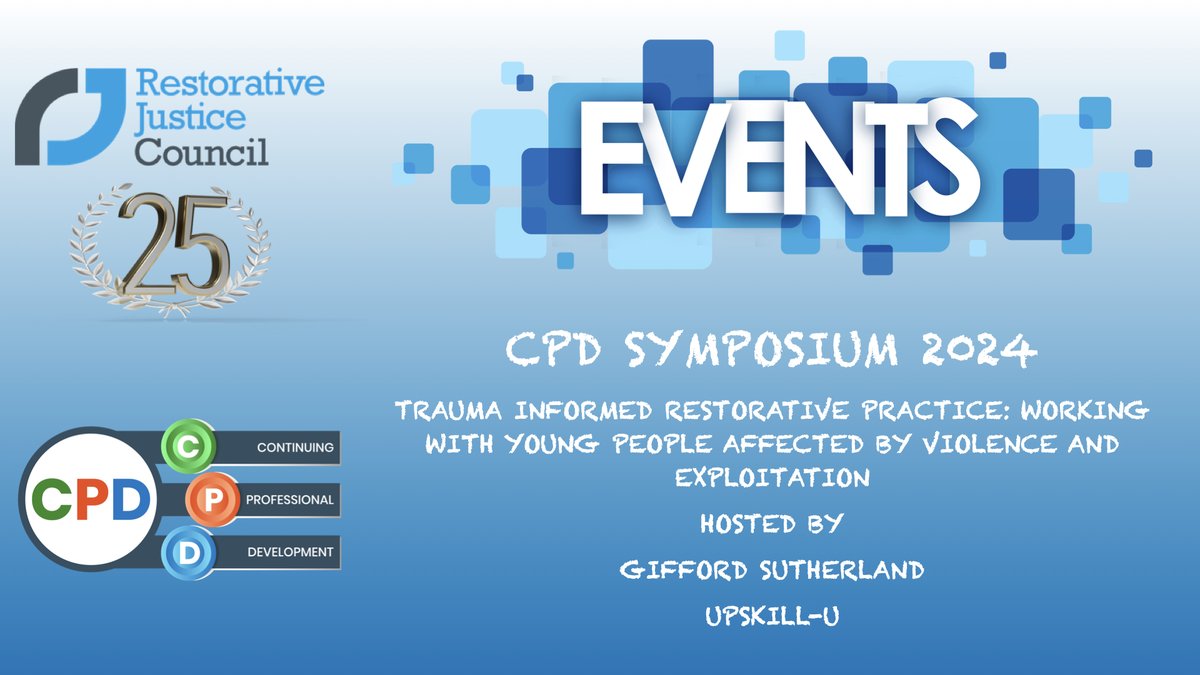 Day three of our CPD Symposium and we’re joined by Gifford Sutherland, CEO of UpskillU. Today our delegates will learn about trauma informed #RestorativePractice and how to apply this to working with young people. It’s going to be a great session!