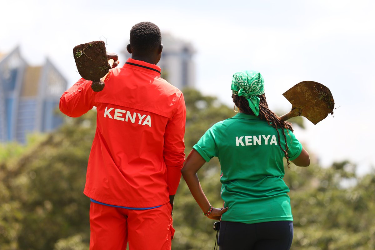 Kenya! As we mark 100 days to #ParisOlympics we plant 100 trees. Creating green spaces. @wanjiii #teamkenya #lea #itsapassion @Paris2024
