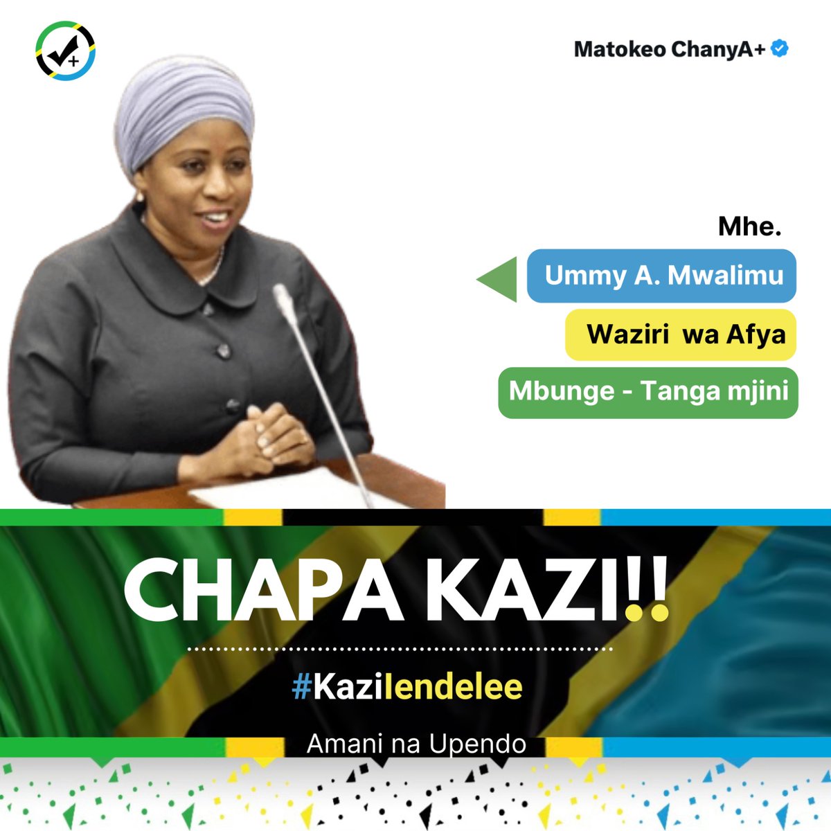 #SisiNdioWajenziWaTanzaniaYetu #SSH #CCM #KaziIendelee #Nchiyangukwanza #Sisinitanzania #Matokeochanya #MSLAC #SamiaSuluhuHassan #ChamaChaMapinduzi #Philipmpango #Kassimmajaliwa #dottobiteko #huseinbashe #Ummyalymwalimu #WizarayaAfya