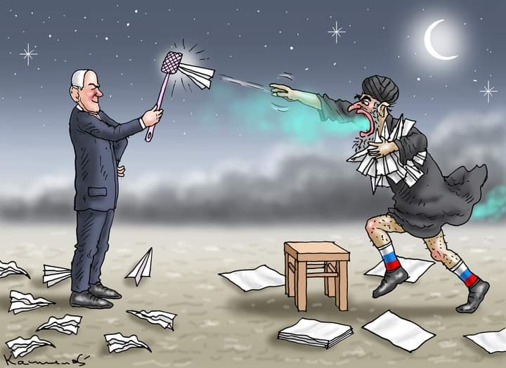 Marian Kamensky
Vienna, Austria
A duel
humor-kamensky.sk
#AliKhamenei #Khamenei #iran #Netanyahu #Bibi #morons #politics #cartoons #caricature #editorialcartoons #humor #satire #illustration