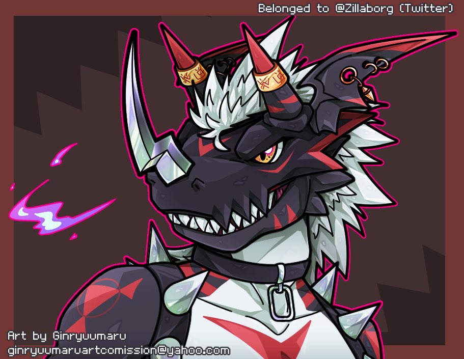 Ginryuumaru's tweet photo. Headshot C0ms for @Zillaborg
This is Scorn the Growlmon, lots of his Armoury and holy rings are the result of hoarding from his enemies🔥
#Growlmon #Growmon #グラウモン #Digimon #デジモン #digimon_oc #Fanmade_Digimon #Digifake #Fakemon #Digifakes https://t.co/7vxn1c4g4m