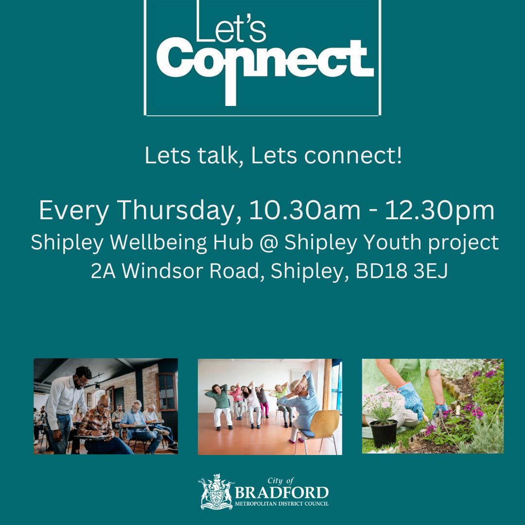 Our Adult Social Care advisors will be available at Shipley Wellbeing Hub every Thursday to provide information & advice on: ✅ staying independent in your home ✅ getting involved in local activities or social groups ✅ wellbeing support ✅ support if you're a carer
