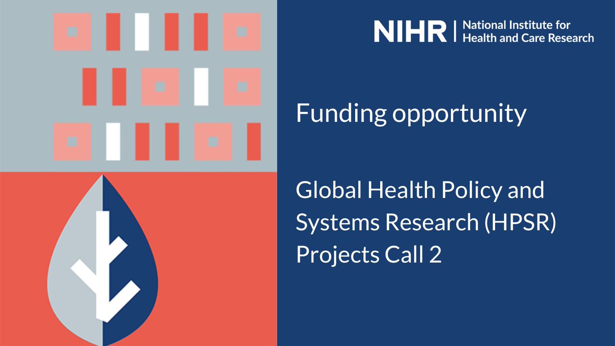 Do you have an idea for research which targets an identified health policy, system challenge or evidence gap to benefit populations in #LMICs?

Our Global Health Policy and Systems Research (HPSR) Projects #ResearchFunding opportunity could be for you: nihr.ac.uk/funding/global…