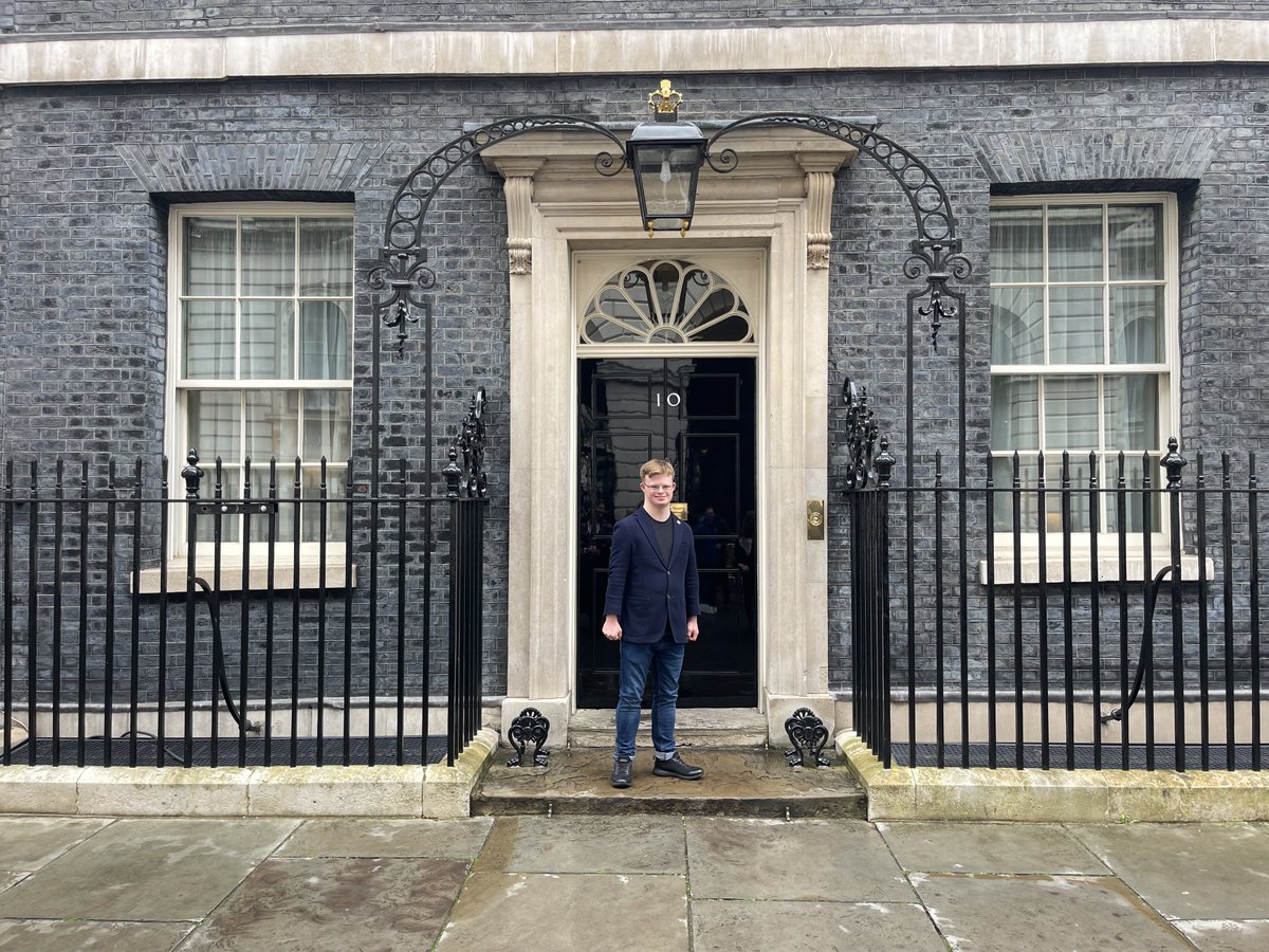 Check out our incredible student Max Ross! He visited 10 Downing Street in recognition of his hard work advocating for the Down Syndrome Bill & Act in @UKParliament, serving as a member of @NDSPolicyGroup. We are so incredibly proud!👏 #MadeAtChiCollege #Downingstreet #Parliament