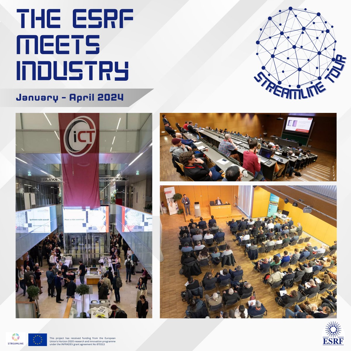 ESRF_Streamline's tweet image. #STREAMLINETour -level completed✅

This initiative paved the way for innovation and progress in industrial #research &amp;amp; development, with 12 events in 7 different countries🌎&amp;amp; more than 150 contacts.

🙏To our partners, clients &amp;amp; colleagues who made the tour a resounding success!