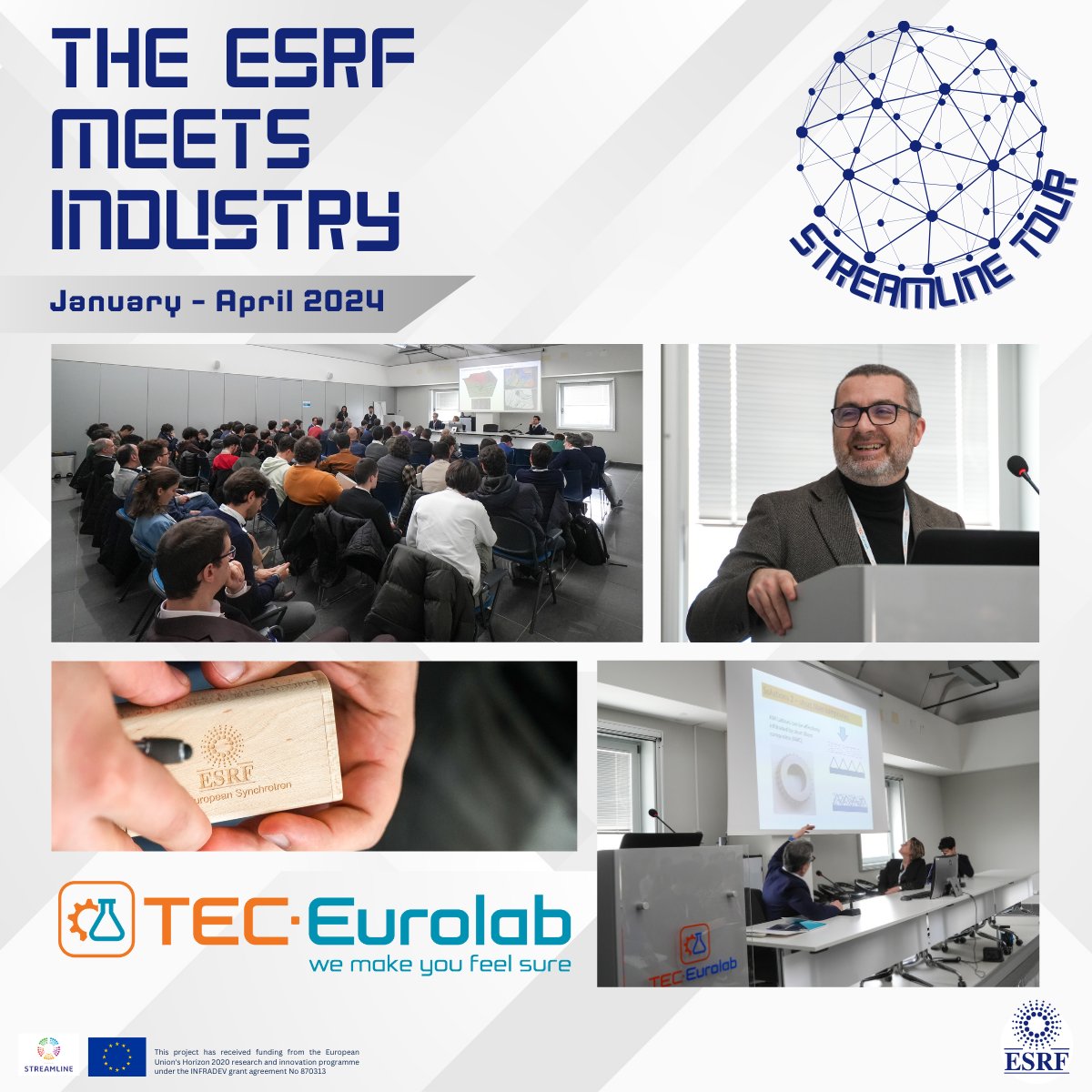 ESRF_Streamline's tweet image. #STREAMLINETour -level completed✅

This initiative paved the way for innovation and progress in industrial #research &amp;amp; development, with 12 events in 7 different countries🌎&amp;amp; more than 150 contacts.

🙏To our partners, clients &amp;amp; colleagues who made the tour a resounding success!
